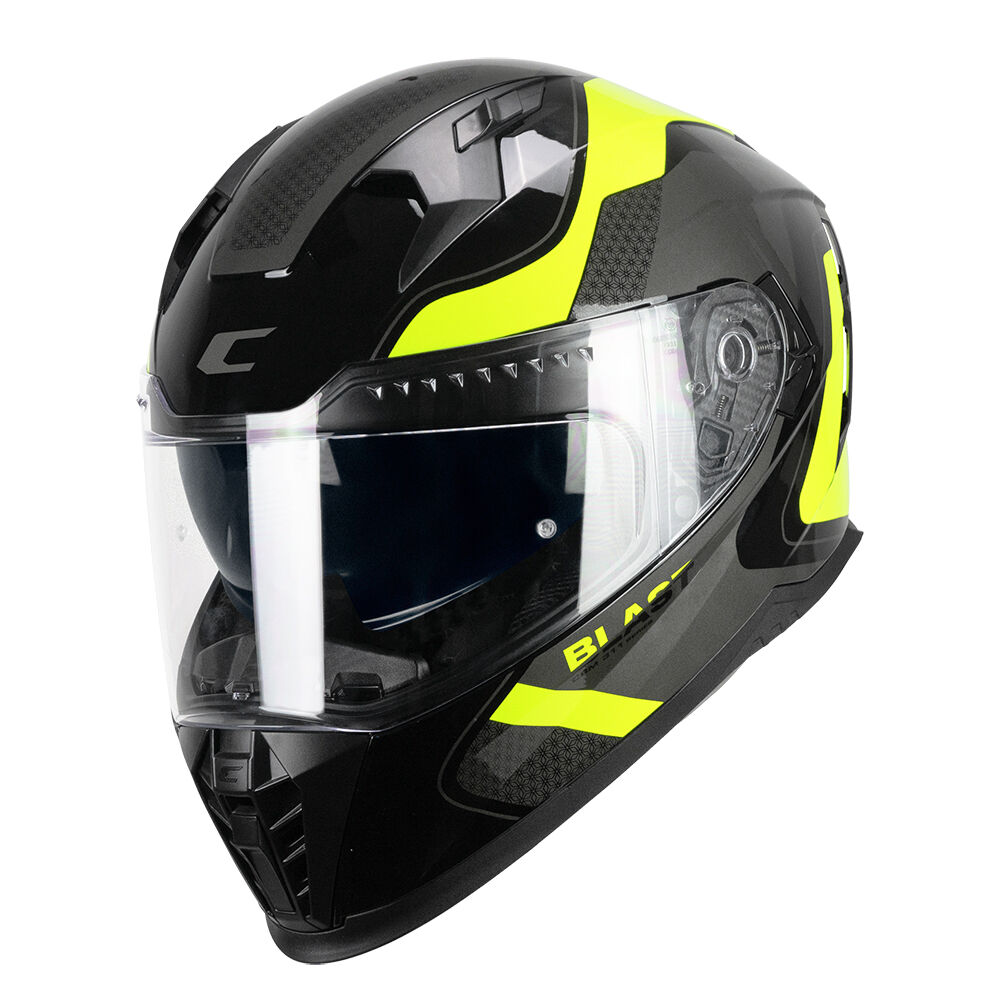 Cgm 311R Blast Race Sarı-Siyah Kapalı Motosiklet Kaskı