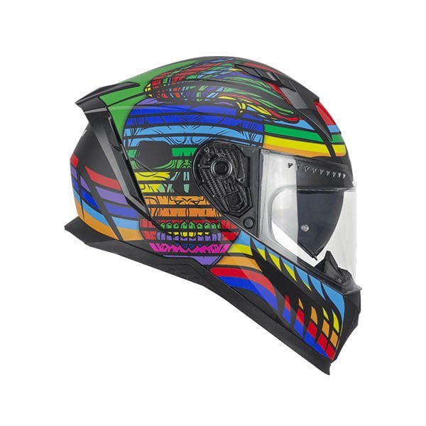 CGM 311X BLAST SKULL KAPALI MOTOSİKLET KASKI Gökkuşağı