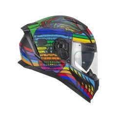 CGM 311X BLAST SKULL KAPALI MOTOSİKLET KASKI Gökkuşağı