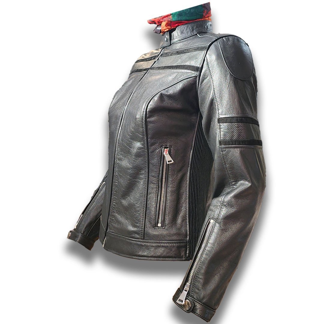 dURT STELLAR BAYAN DERİ MOTOSİKLET MONTU.