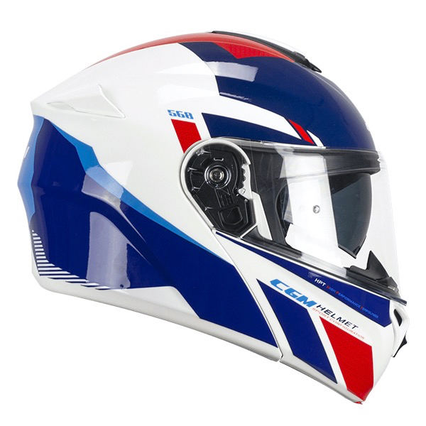 CGM 568S BER SPORT ÇENE AÇILIR KASK MAVİ-BEYAZ