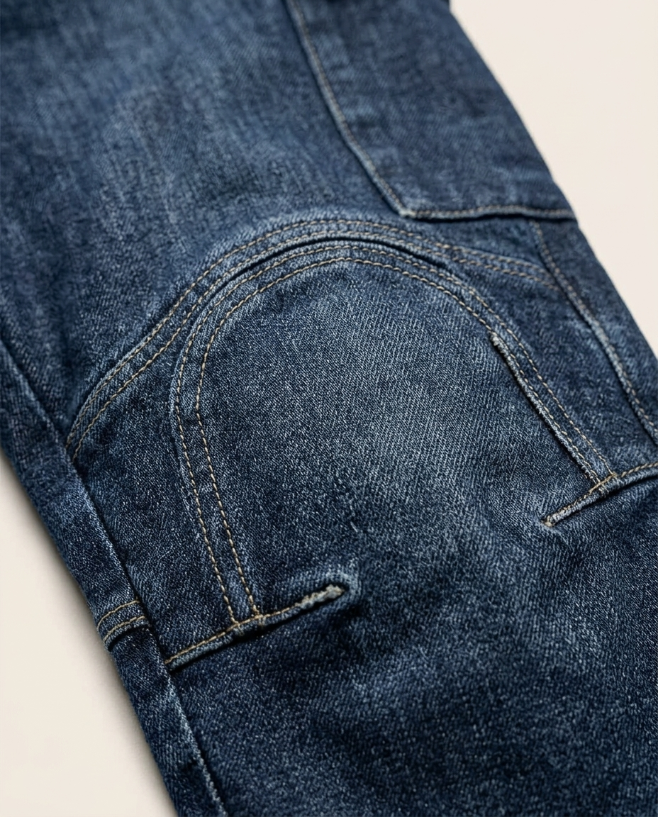 Durt Koyu Mavi Jean Motosiklet Pantolonu