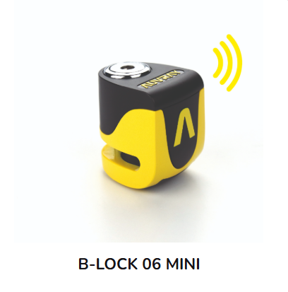 VESPA veya Mini scooter  B-LOCK 06 ALARMLI DİSK KİLİDİ 6 MM 120db SARI-SİYAH