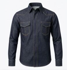 Denim Turuncu İplik Gömlek. 600D Polyester Kumaş Takviyeli