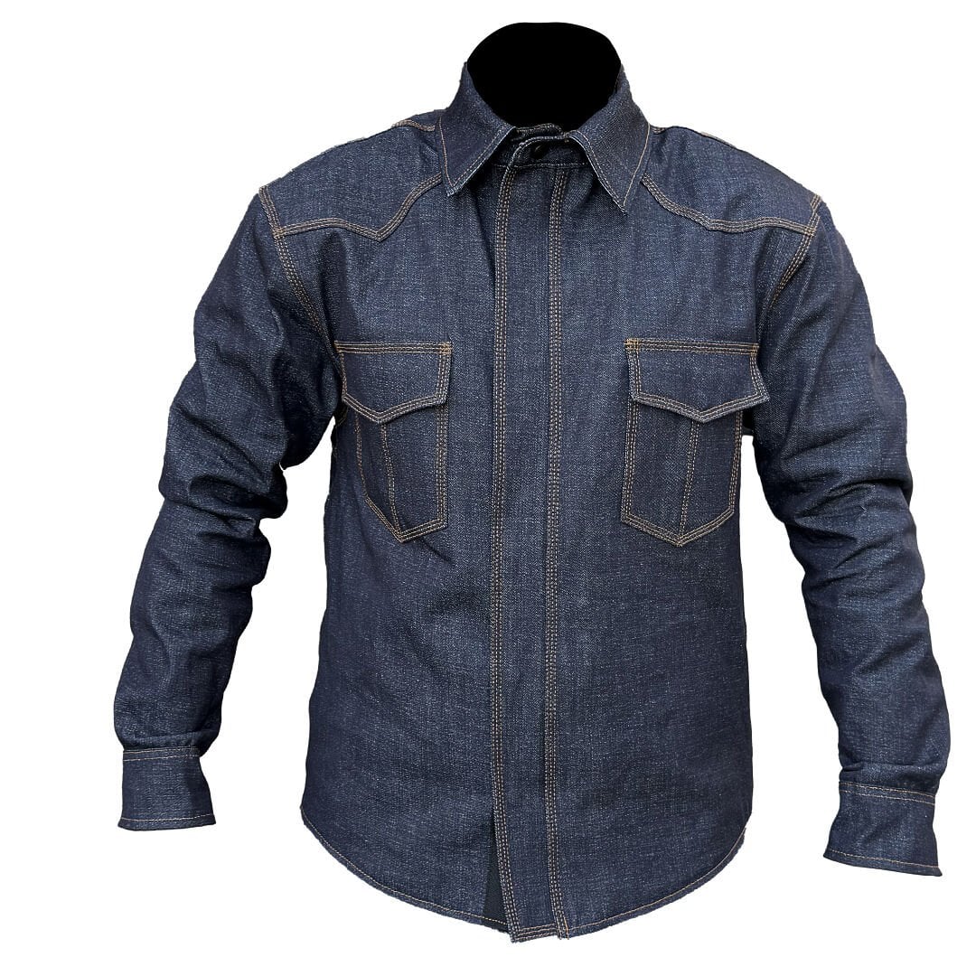 Denim Turuncu İplik Gömlek. 600D Polyester Kumaş Takviyeli