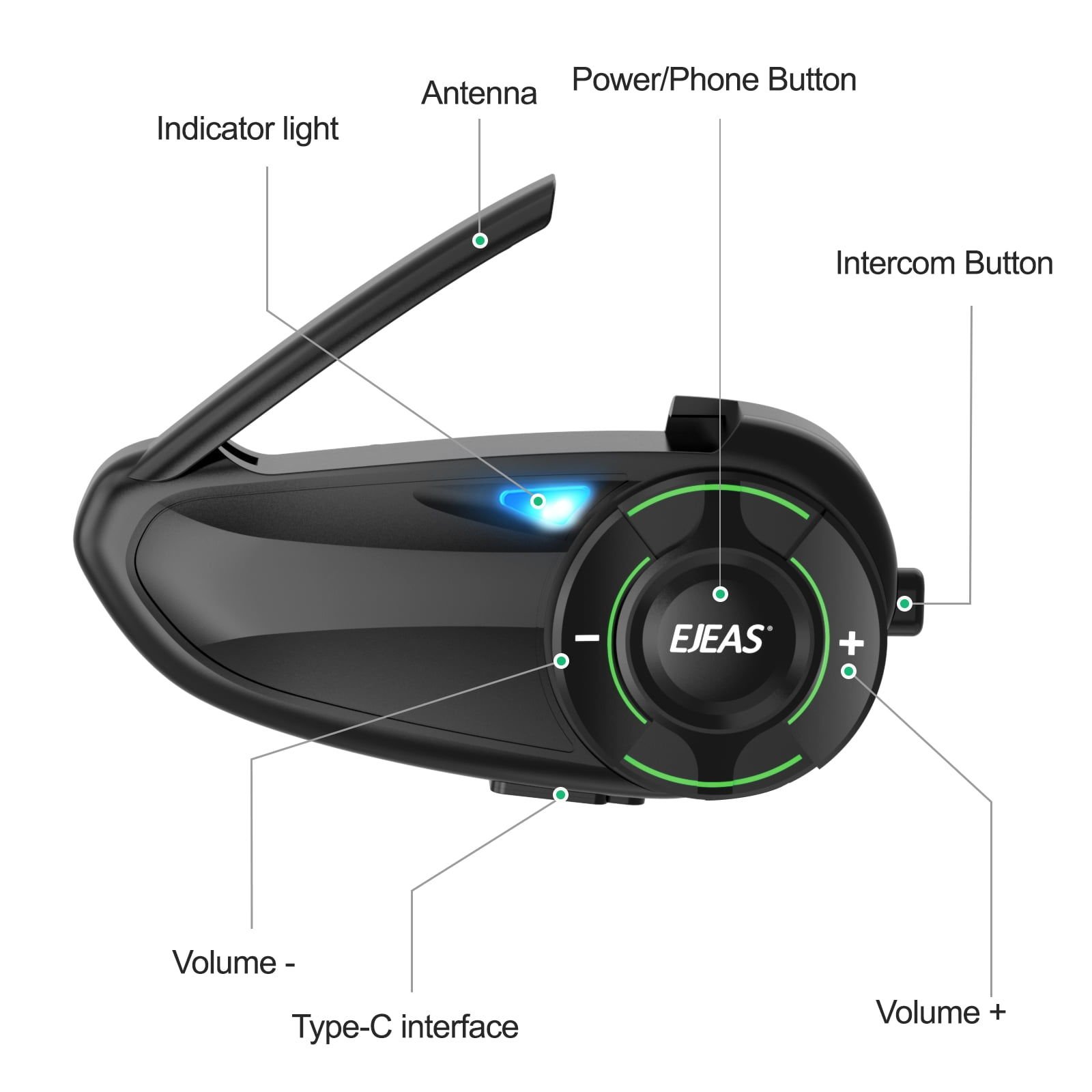 EJEAS Q8 Bluetooth 5.1 motosiklet interkom