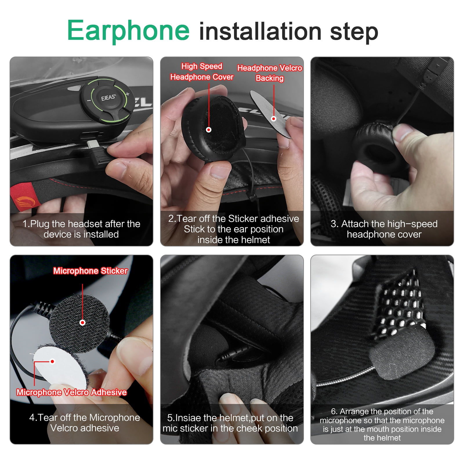 EJEAS Q8 Bluetooth 5.1 motosiklet interkom
