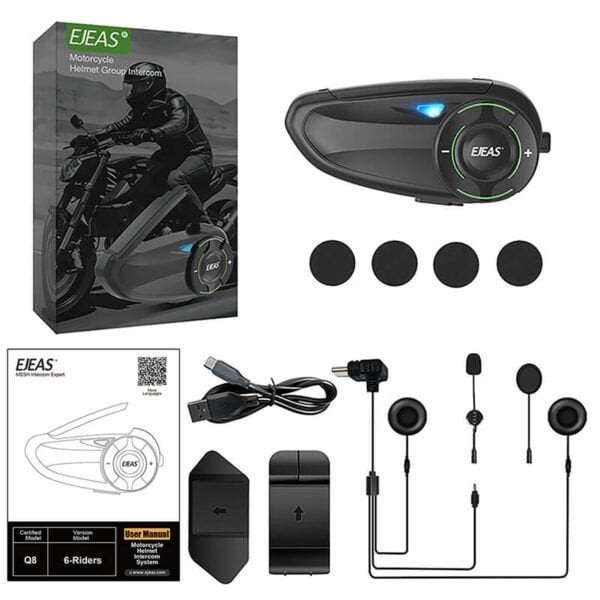 EJEAS Q8 Bluetooth 5.1 motosiklet interkom