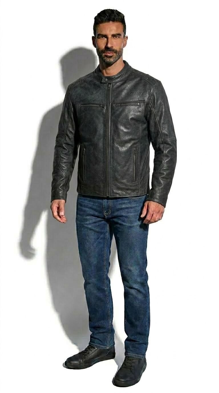 SHIELD. SİYAH DERİ MOTOSİKLET MONTU