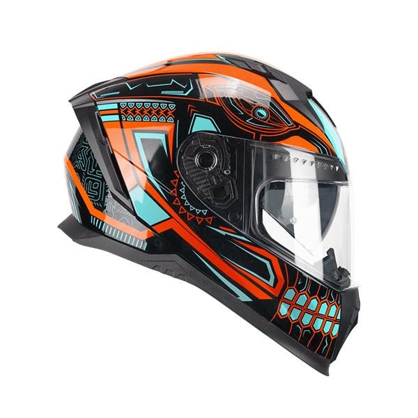 CGM 311M BLAST MAYA KAPALI MOTOSİKLET KASKI Turuncu-Mavi